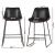 Artiss 4x Black Bar Stools - Leather Padded, Metal Legs, 70cm Seat Height, Premium Design, Easy Assembly, 150kg Capacity