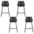 Artiss 4x Black Bar Stools - Leather Padded, Metal Legs, 70cm Seat Height, Premium Design, Easy Assembly, 150kg Capacity