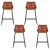 Artiss 4-Piece Brown Bar Stools Set - PU Leather, Metal Legs, 70cm Seat Height, Luxurious Design, Easy Assembly