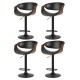 Artiss Bar Stools Set of 4, PU Leather, Adjustable Height, Black, 60-83cm, Contemporary Design with Armrest