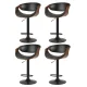 Artiss Bar Stools Set of 4, PU Leather, Adjustable Height, Black, 60-83cm, Contemporary Design with Armrest