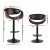 Artiss Bar Stools Set of 4, PU Leather, Adjustable Height, Black, 60-83cm, Contemporary Design with Armrest