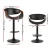 Artiss Bar Stools Set of 4, PU Leather, Adjustable Height, Black, 60-83cm, Contemporary Design with Armrest