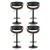 Artiss Bar Stools Set of 4, PU Leather, Adjustable Height, Black, 60-83cm, Contemporary Design with Armrest