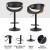Artiss Bar Stools Set of 4, PU Leather, Adjustable Height, Black, 60-83cm, Contemporary Design with Armrest