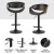 Artiss Bar Stools Set of 4, PU Leather, Adjustable Height, Black, 60-83cm, Contemporary Design with Armrest