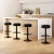 Artiss 4x Bar Stools Black PU Leather Padded Swivel Gas Lift Adjustable 59-81cm Chrome Base Modern Kitchen