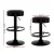 Artiss 4x Bar Stools Black PU Leather Padded Swivel Gas Lift Adjustable 59-81cm Chrome Base Modern Kitchen
