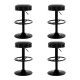 Artiss 4x Bar Stools Black PU Leather Padded Swivel Gas Lift Adjustable 59-81cm Chrome Base Modern Kitchen