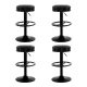 Artiss 4x Bar Stools Black PU Leather Padded Swivel Gas Lift Adjustable 59-81cm Chrome Base Modern Kitchen