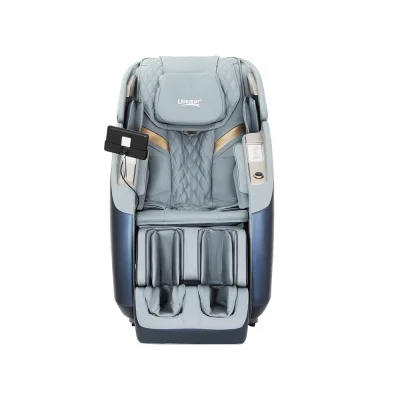 Livemor 4D Massage Chair Electric Recliner, Leather, Grey, Full Body, Heated, Bluetooth, Aromatherapy, AI Control