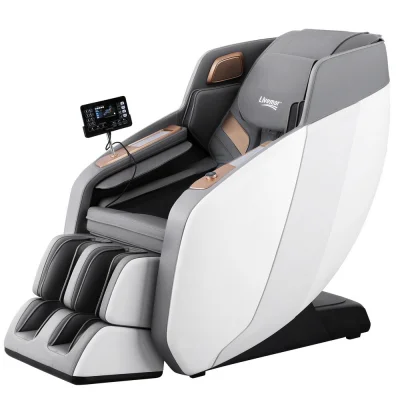Livemor 4D Massage Chair Recliner with Double Core Mechanism, AI Voice Control, Aromatherapy, Bluetooth, White