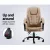 Artiss Massage Office Chair Executive Brown PU Leather Ergonomic Recliner with Vibration, Adjustable Height, Espresso