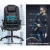 Artiss 8 Point Massage Office Chair Heated Recliner with Remote, PU Leather, Lumbar Support, Black, Adjustable Height
