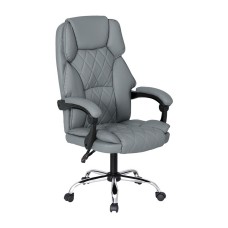 Artiss High Back Massage Office Chair - PU Leather, 5 Modes, 8-Point Vibration, Reclines 90-135°, Grey, 120kg Capacity