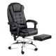 Artiss 8-Point Massage Office Chair, PU Leather, Reclining, Heated Lumbar, Remote, Footrest, Black, Adjustable Height