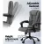 Artiss 2-Point Massage Office Chair, Black Fabric, Adjustable Comfort with Lumbar Support and Recline Features
