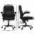 Artiss 2 Point Massage Office Chair - Black PU Leather, Mid Back, Adjustable, 360° Swivel, Lumbar Support