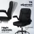 Artiss 2 Point Massage Office Chair - Black PU Leather, Mid Back, Adjustable, 360° Swivel, Lumbar Support