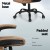 Artiss 2 Point Massage Office Chair Brown PU Leather Mid Back Ergonomic Chair with Lumbar Support and Tilt Adjustment