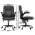 Artiss 2 Point Massage Office Chair Grey PU Leather, Mid Back, Ergonomic, Adjustable Height, Lumbar Support