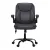 Artiss 2 Point Massage Office Chair Grey PU Leather, Mid Back, Ergonomic, Adjustable Height, Lumbar Support