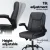 Artiss 2 Point Massage Office Chair Grey PU Leather, Mid Back, Ergonomic, Adjustable Height, Lumbar Support