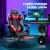 Artiss Ergonomic Red Massage Gaming Office Chair with Footrest - 2 Point Lumbar Support, Recline & 360 Swivel