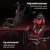 Artiss Ergonomic Red Massage Gaming Office Chair with Footrest - 2 Point Lumbar Support, Recline & 360 Swivel