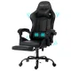 Artiss 2-Point Massage Gaming Chair with Footrest - Ergonomic Black Office Chair, Recline & 360° Swivel