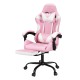 Artiss Pink Massage Gaming Office Chair with Footrest - Ergonomic Design, 2-Point Lumbar Massage, 360° Swivel Artiss Pink Massage Gaming Office Chair with Footrest - Ergonomic Design, 2-Point Lumbar Massage, 360° Swivel