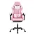 Artiss Pink Massage Gaming Office Chair with Footrest - Ergonomic Design, 2-Point Lumbar Massage, 360° Swivel