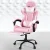 Artiss Pink Massage Gaming Office Chair with Footrest - Ergonomic Design, 2-Point Lumbar Massage, 360° Swivel