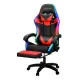 Artiss 6-Point Massage Gaming Office Chair - PU Leather, LED Lights, Recline, Footrest, 360° Swivel, Red, 150kg Capacity