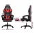 Artiss 6-Point Massage Gaming Office Chair - PU Leather, LED Lights, Recline, Footrest, 360° Swivel, Red, 150kg Capacity