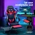 Artiss 6-Point Massage Gaming Office Chair - PU Leather, LED Lights, Recline, Footrest, 360° Swivel, Red, 150kg Capacity