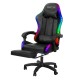 Artiss 6-Point Massage Gaming Office Chair, Black PU Leather, LED Lights, Retractable Footrest, Ergonomic Design Artiss 6-Point Massage Gaming Office Chair, Black PU Leather, LED Lights, Retractable Footrest, Ergonomic Design