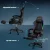 Artiss 6-Point Massage Gaming Office Chair, Black PU Leather, LED Lights, Retractable Footrest, Ergonomic Design