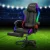 Artiss 6-Point Massage Gaming Office Chair, Black PU Leather, LED Lights, Retractable Footrest, Ergonomic Design