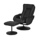 Artiss Recliner Chair Ottoman, PU Leather, Black, 57x79x104cm, Heated Massage, Ergonomic Comfort, Relaxation Lounge