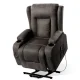 Artiss Velvet Recliner Chair Lift Assist with 8-Point Heated Massage, Suede Fabric, Cup Holders, Grey, 81cm Wide