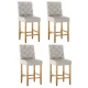 Artiss Bar Stools Set of 4, Linen Upholstered, Beige, 103cm High, Tufted Design, Elegant Kitchen Seating