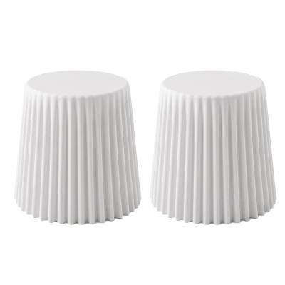 ArtissIn Artiss 2x Cupcake Bar Stools, Polypropylene, White, 40x31x43.5cm, Versatile Indoor Outdoor Seating Solution
