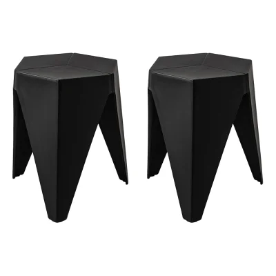 ArtissIn Bar Stools Set, Polypropylene, 36x32x45cm, Black Charcoal - Modern Versatile Indoor/Outdoor Seating