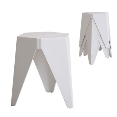 Artiss Puzzle Stool Set, Polypropylene, White, 36x32x45cm, Stackable Bar Stools, Versatile Indoor/Outdoor Use