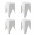 Artiss Puzzle Stool Set, Polypropylene, White, 36x32x45cm, Stackable Bar Stools, Versatile Indoor/Outdoor Use