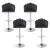Artiss Velvet Bar Stool Set of 4 - Adjustable Gaslift, Grey, 120kg Capacity, Ergonomic Design, Easy Assembly