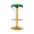2x Artiss Bar Stools Green Velvet Gold Frame Swivel Kitchen Dining Chairs, Height Adjustable, Padded Seat 62-82.5cm