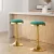 2x Artiss Bar Stools Green Velvet Gold Frame Swivel Kitchen Dining Chairs, Height Adjustable, Padded Seat 62-82.5cm