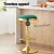 4x Artiss Velvet Bar Stools Green and Gold, Swivel Kitchen Dining Chairs, Padded Seat, Adjustable Height 62-82.5cm